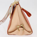 Salvatore Ferragamo Gancini Sofia Hand Bag Leather 2way Orange Gold Auth 178971A-5