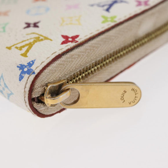 LOUIS VUITTON Multicolor Zippy Coin Purse Coin Purse White M93741 Auth 178977A