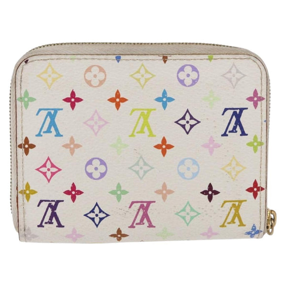 LOUIS VUITTON Multicolor Zippy Coin Purse Coin Purse White M93741 Auth 178977A