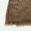 GUCCI MicroGG Disney Collaboration Mickey Mouse Stole Silk Beige Auth 178978SAM-10