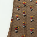 GUCCI MicroGG Disney Collaboration Mickey Mouse Stole Silk Beige Auth 178978SAM-12