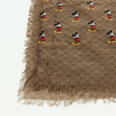 GUCCI MicroGG Disney Collaboration Mickey Mouse Stole Silk Beige Auth 178978SAM-3