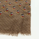 GUCCI MicroGG Disney Collaboration Mickey Mouse Stole Silk Beige Auth 178978SAM-4
