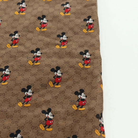 GUCCI MicroGG Disney Collaboration Mickey Mouse Stole Silk Beige Auth 178978SAM
