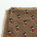 GUCCI MicroGG Disney Collaboration Mickey Mouse Stole Silk Beige Auth 178978SAM-7