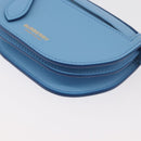 BURBERRY Shoulder Pouch Shoulder Bag Leather Light Blue Gold Auth 178979V-15