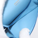 BURBERRY Shoulder Pouch Shoulder Bag Leather Light Blue Gold Auth 178979V-10