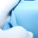 BURBERRY Shoulder Pouch Shoulder Bag Leather Light Blue Gold Auth 178979V-11