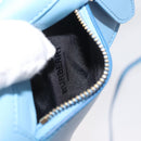 BURBERRY Shoulder Pouch Shoulder Bag Leather Light Blue Gold Auth 178979V-24