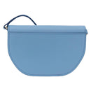BURBERRY Shoulder Pouch Shoulder Bag Leather Light Blue Gold Auth 178979V-2