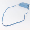 BURBERRY Shoulder Pouch Shoulder Bag Leather Light Blue Gold Auth 178979V-7