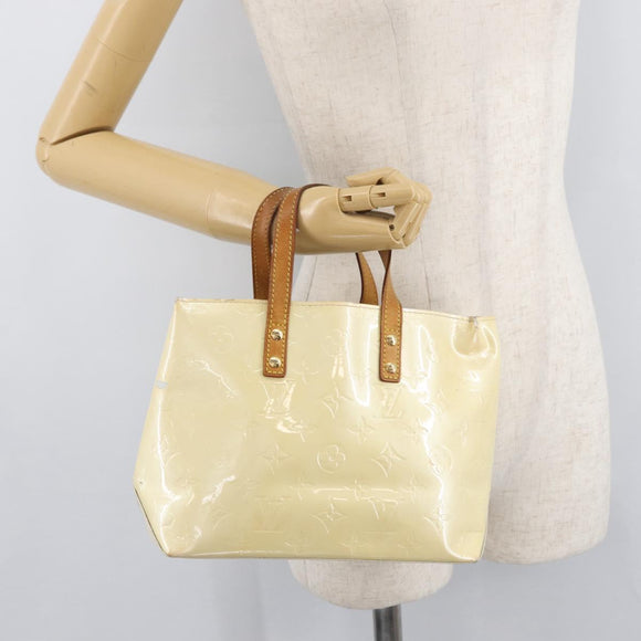 LOUIS VUITTON Monogram Vernis Reade PM Hand Bag Perle M91336 LV Auth 178983