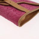 CELINE C Macadam Canvas Shoulder Bag Suede Pink Gold Auth 178989A-15