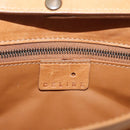 CELINE C Macadam Canvas Shoulder Bag Suede Pink Gold Auth 178989A-10