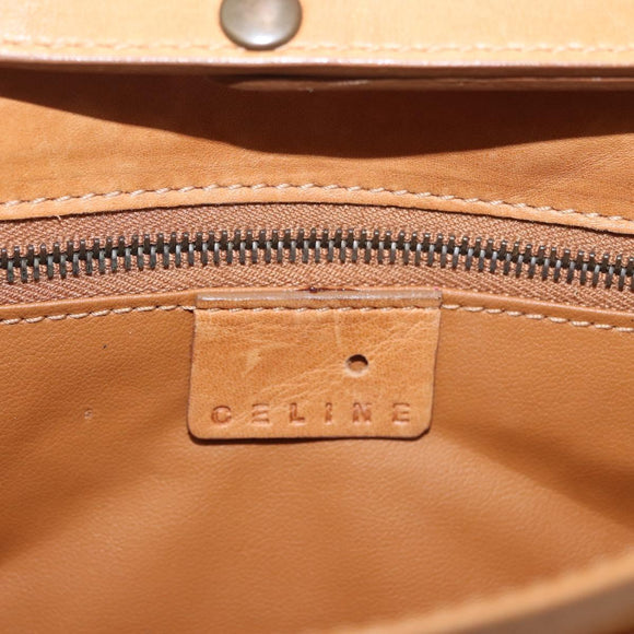 CELINE C Macadam Canvas Shoulder Bag Suede Pink Gold Auth 178989A
