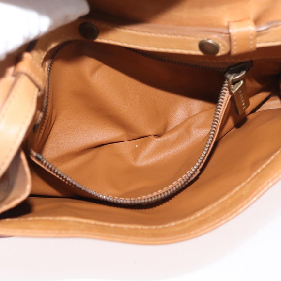 CELINE C Macadam Canvas Shoulder Bag Suede Pink Gold Auth 178989A