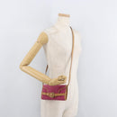 CELINE C Macadam Canvas Shoulder Bag Suede Pink Gold Auth 178989A-23