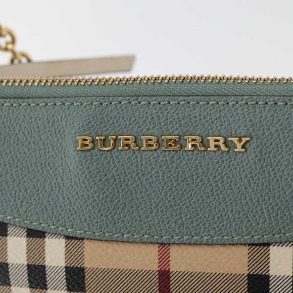 BURBERRY Nova Check Chain Shoulder Bag PVC Beige Gold Auth 178990A