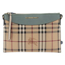BURBERRY Nova Check Chain Shoulder Bag PVC Beige Gold Auth 178990A-13