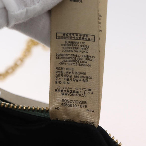 BURBERRY Nova Check Chain Shoulder Bag PVC Beige Gold Auth 178990A