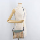 BURBERRY Nova Check Chain Shoulder Bag PVC Beige Gold Auth 178990A-22