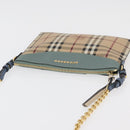 BURBERRY Nova Check Chain Shoulder Bag PVC Beige Gold Auth 178990A-6