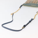 BURBERRY Nova Check Chain Shoulder Bag PVC Beige Gold Auth 178990A-7