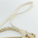 Miu Miu Matelasse Shoulder Bag Leather White Gold Auth 178993-14