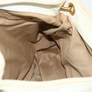 Miu Miu Matelasse Shoulder Bag Leather White Gold Auth 178993-20