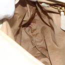 Miu Miu Matelasse Shoulder Bag Leather White Gold Auth 178993-21