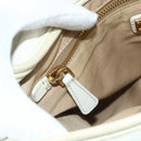 Miu Miu Matelasse Shoulder Bag Leather White Gold Auth 178993-22