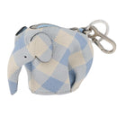 LOEWE Elephant Bag Charm Leather Light Blue Auth 178998SAM-1
