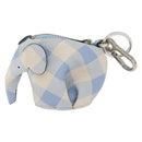 LOEWE Elephant Bag Charm Leather Light Blue Auth 178998SAM-13