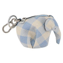 LOEWE Elephant Bag Charm Leather Light Blue Auth 178998SAM-2