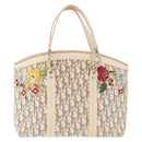 Christian Dior Trotter Canvas Tote Bag Beige Silver Auth 179002A-13