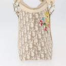 Christian Dior Trotter Canvas Tote Bag Beige Silver Auth 179002A-4