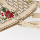 Christian Dior Trotter Canvas Tote Bag Beige Silver Auth 179002A-6