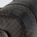 CELINE Macadam Canvas Boston Bag PVC Leather Black Gold Auth 179006A-14