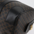 CELINE Macadam Canvas Boston Bag PVC Leather Black Gold Auth 179006A-9