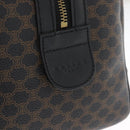 CELINE Macadam Canvas Boston Bag PVC Leather Black Gold Auth 179006A-18