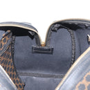 CELINE Macadam Canvas Boston Bag PVC Leather Black Gold Auth 179006A-19