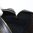 CELINE Macadam Canvas Boston Bag PVC Leather Black Gold Auth 179006A-20