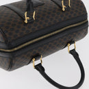 CELINE Macadam Canvas Boston Bag PVC Leather Black Gold Auth 179006A-6