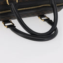 CELINE Macadam Canvas Boston Bag PVC Leather Black Gold Auth 179006A-7