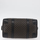 CELINE Macadam Canvas Boston Bag PVC Leather Black Gold Auth 179006A-5