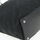 GUCCI GG Canvas Tote Bag Black Silver 120836 Auth 179008-14