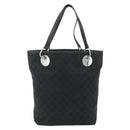 GUCCI GG Canvas Tote Bag Black Silver 120836 Auth 179008-13