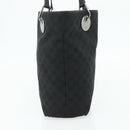 GUCCI GG Canvas Tote Bag Black Silver 120836 Auth 179008-4