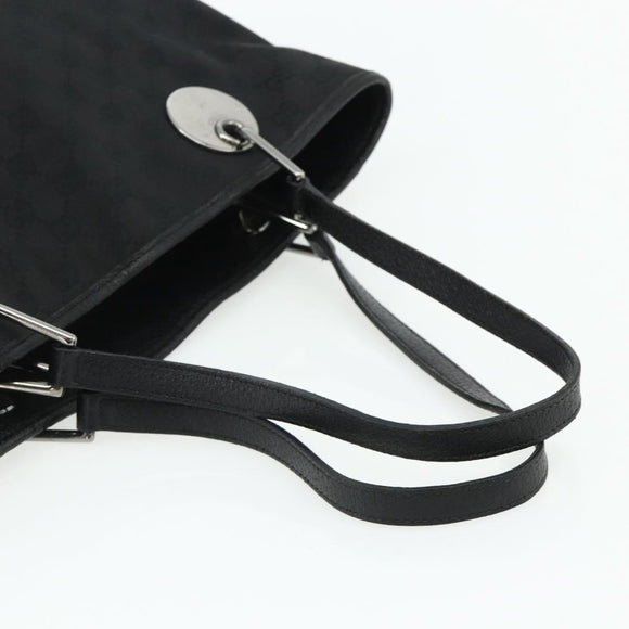 GUCCI GG Canvas Tote Bag Black Silver 120836 Auth 179008