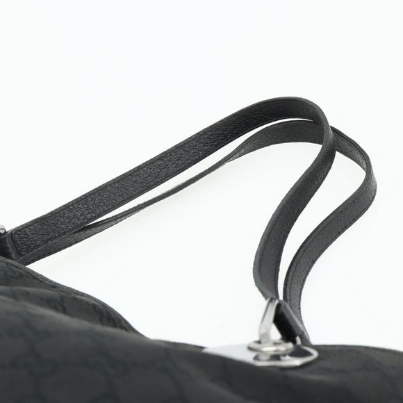 GUCCI GG Canvas Tote Bag Black Silver 120836 Auth 179008